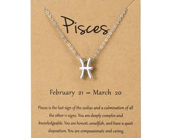 Pisces Star Sign Pendant Necklace 