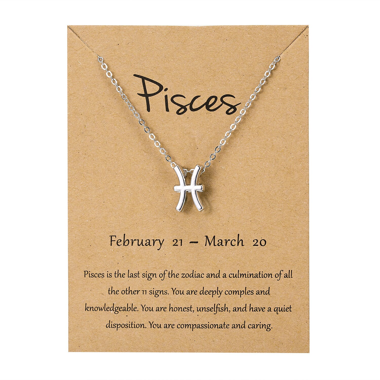Pisces Star Sign Pendant Necklace Horoscope Necklace Pisces Etsy Uk