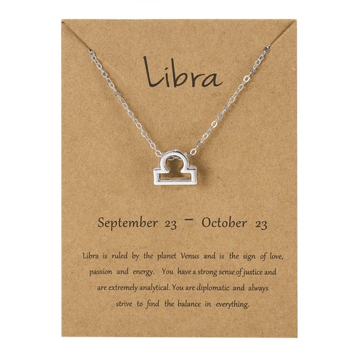 Libra Star Sign Pendant Necklace 