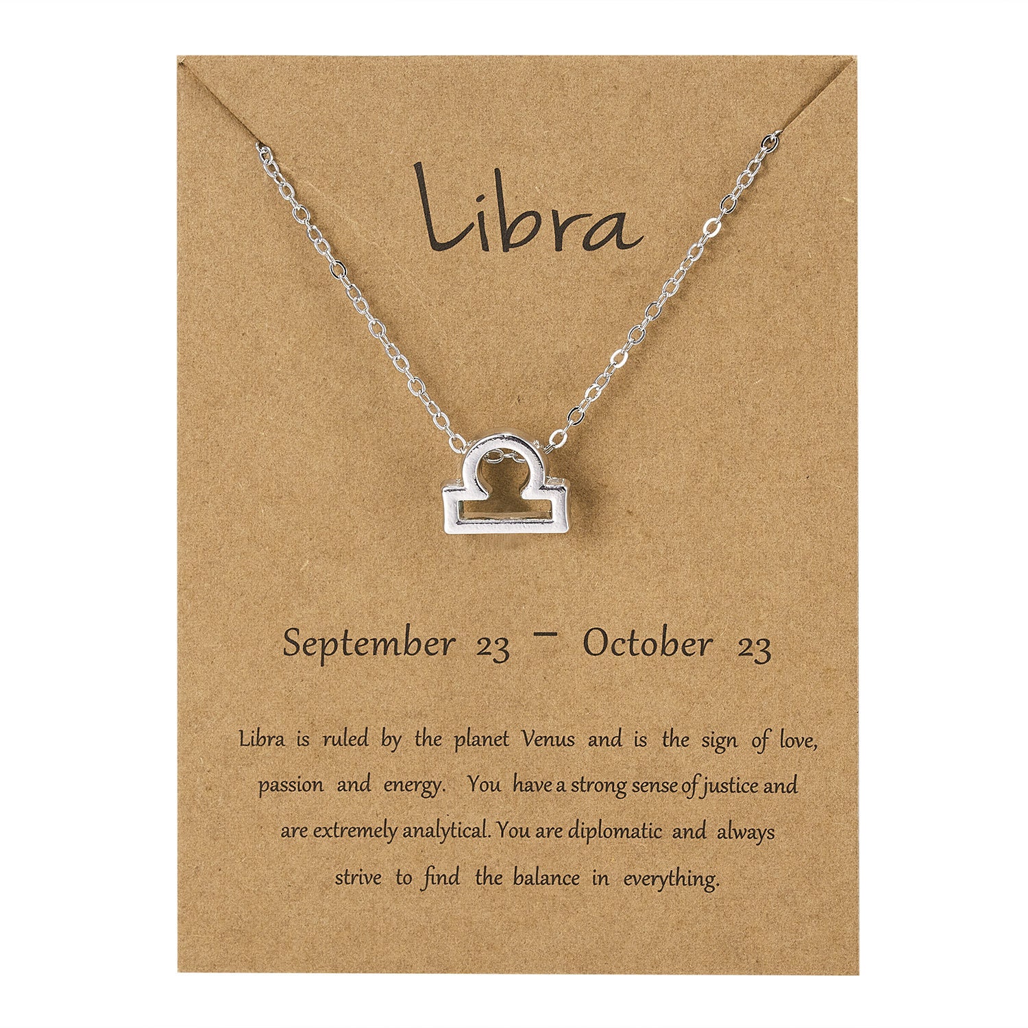 Libra Star Sign Pendant Necklace 