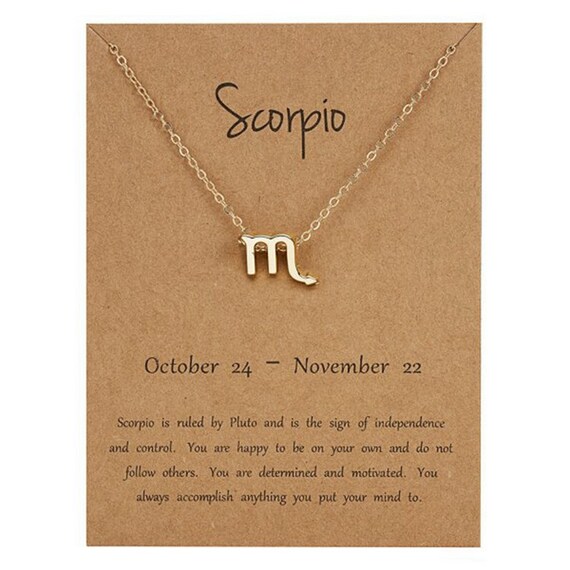 Scorpio Star Sign Pendant Necklace 