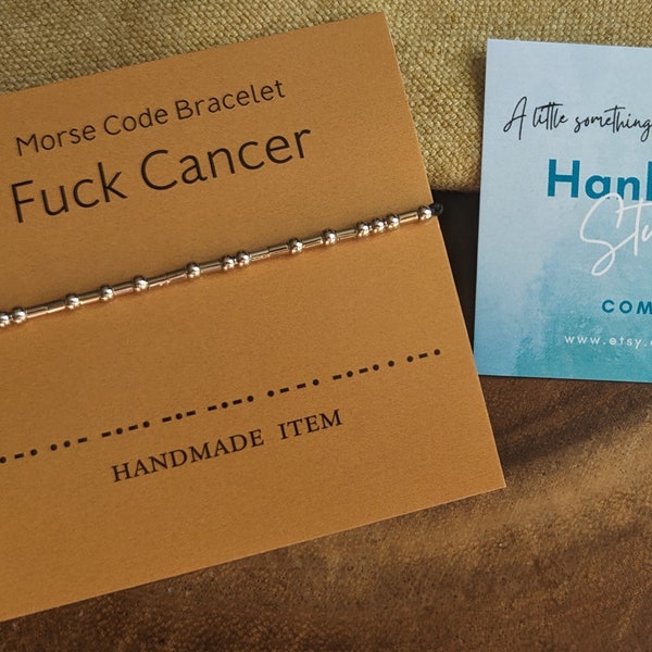 Morse Code Secret Message "Fuck Cancer" Adjustable Bracelet Gift Present