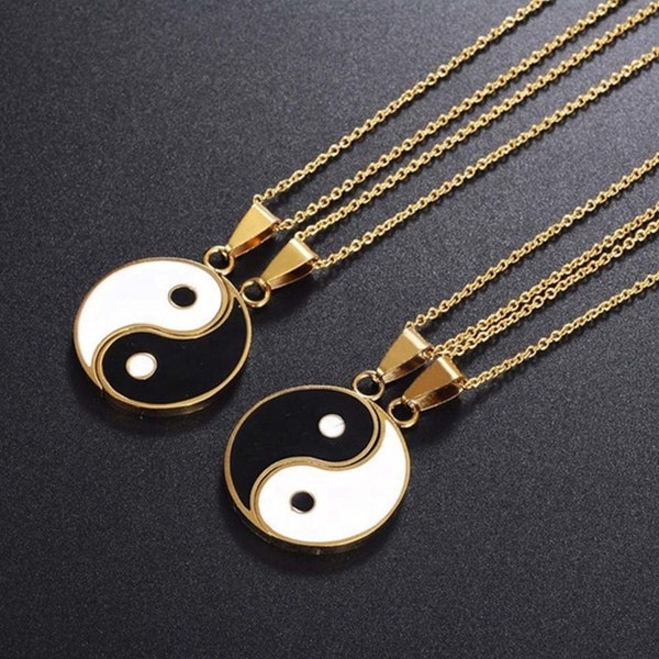Collier d'amitié Yin Yang, pendentif Yin Yang, collier Yin Yang, collier de charme Yin Yang, cadeau