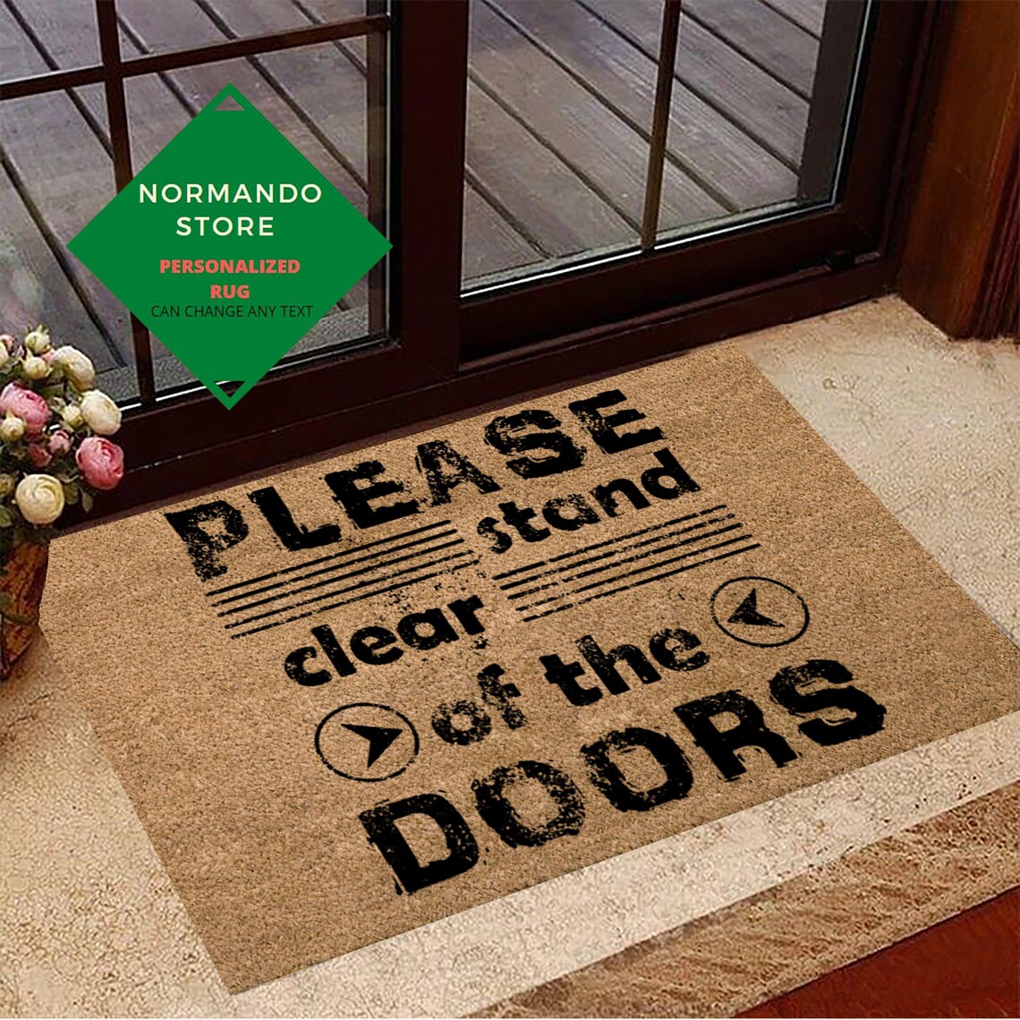 Please Stand Clear Of The Doors Doormat Old Retro Funny Door Etsy