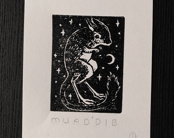 Muad'dib Mini Linosnede Linodruk Print