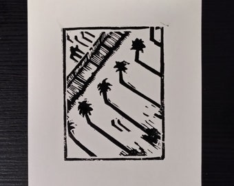 Arrakeen Palms Mini Linosnede Linodruk Print