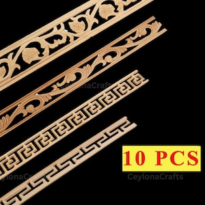 10PCS Unpainted Carved Line Bars for Edges Frames Mirror