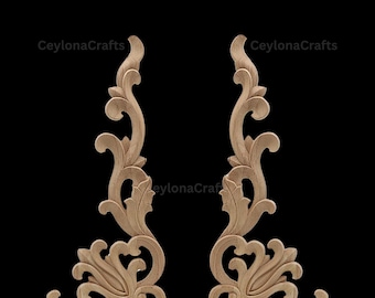 Corner Wood Applique Only Wood  Carved Unpainted Figurines