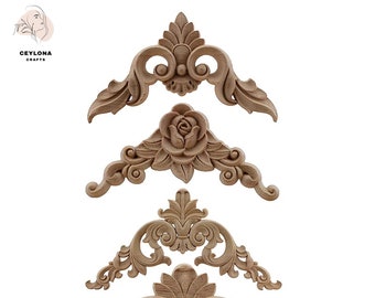 Shabby Chic Swallow Bird Furniture Appliques Pair - Creamy Ivory Resin, Left & Right For Vintage Decor