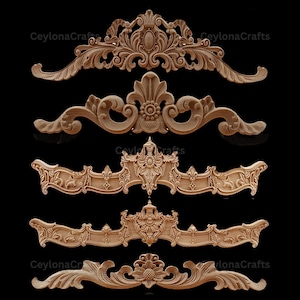 Corner Wood Applique Only Wood  Carved Unpainted Figurines