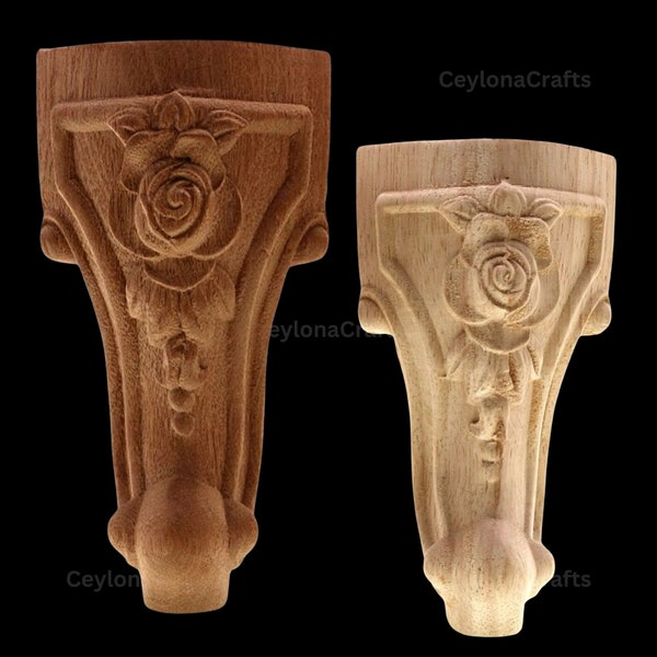 Solid Wood Carved Furniture Foot Legs TV Cabinet Seat Feet's Vintage Home Décor Decoration Accessories