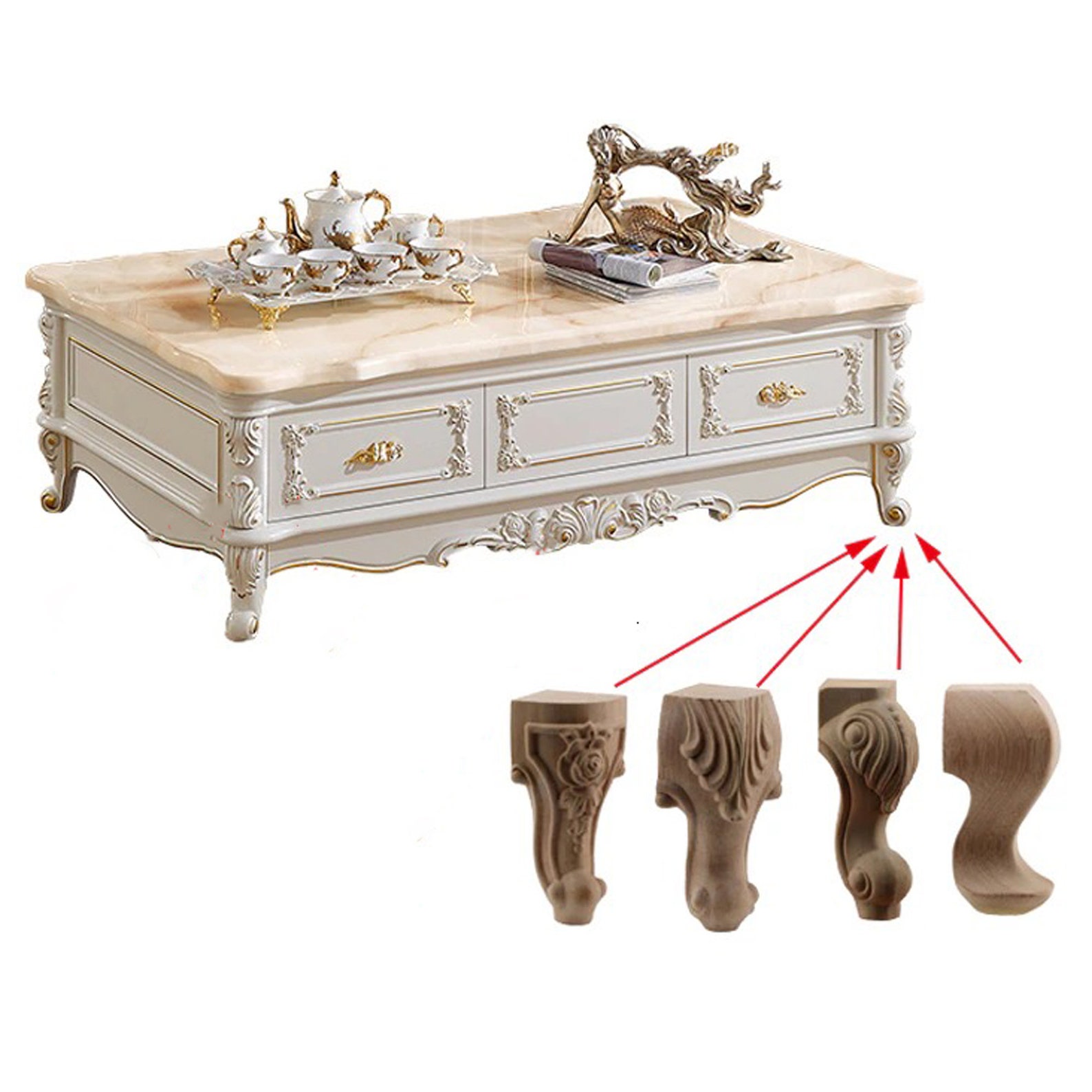 Solid Wood Carved Furniture Foot Legs TV Seat Etsy