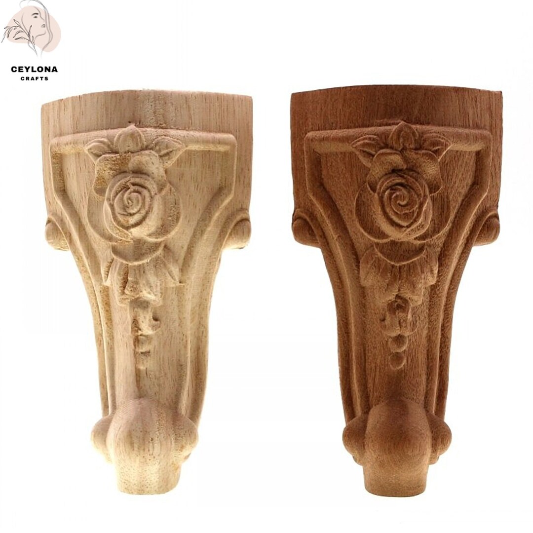 Solid Wood Carved Furniture Foot Legs TV Seat Etsy