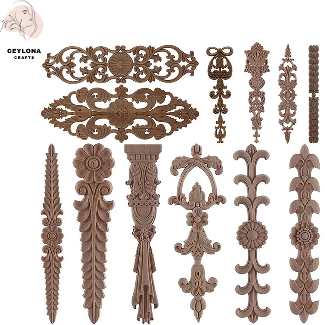 Corner Wood Applique Only Wood Carved Unpainted Figurines Etsy