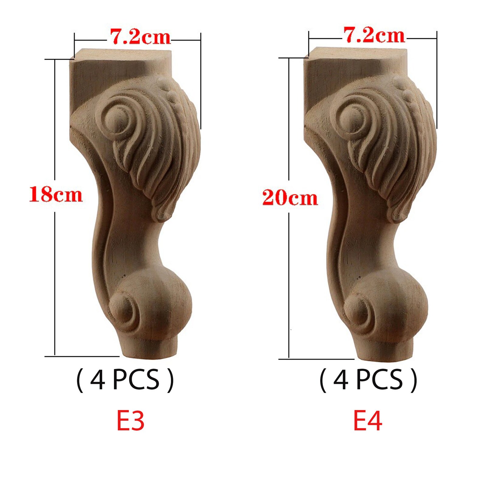 Solid Wood Carved Furniture Foot Legs TV Seat Etsy