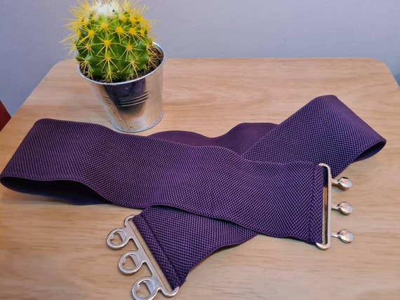 Vintage Purple elasticated Clip Belt XL