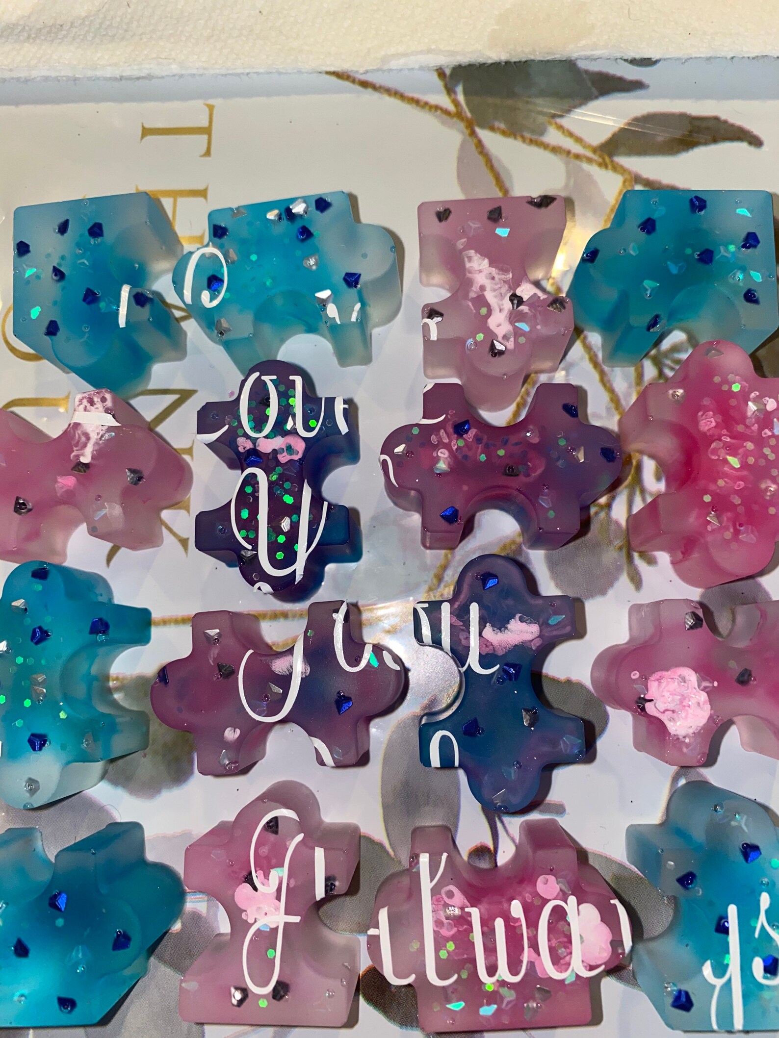 Handmade Epoxy Personalized Puzzle With Saying Etsy