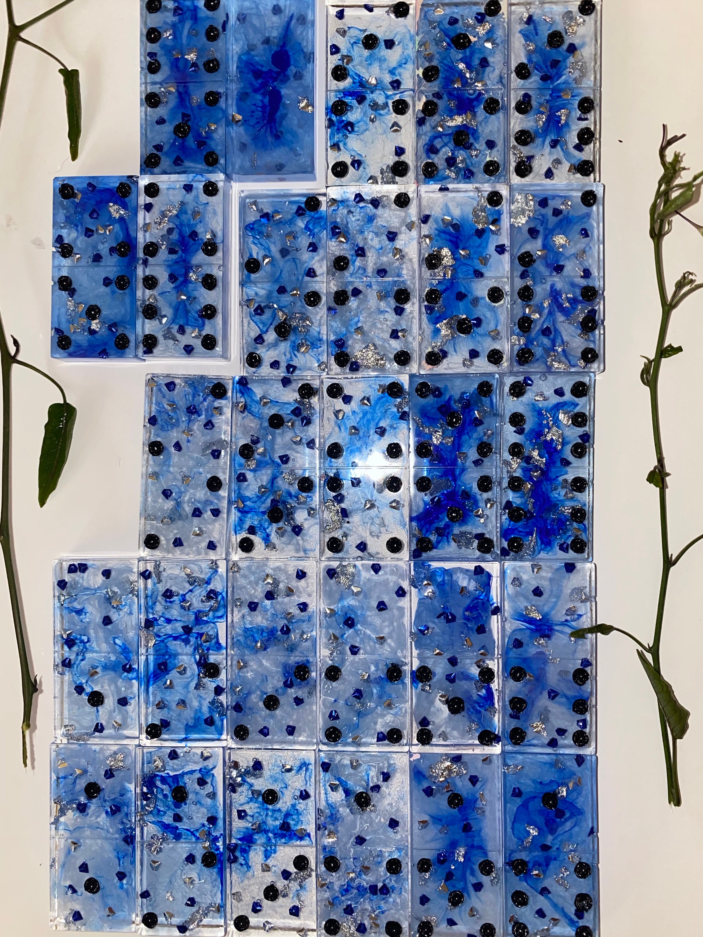 Handmade Resin Art Dominoes Set Etsy