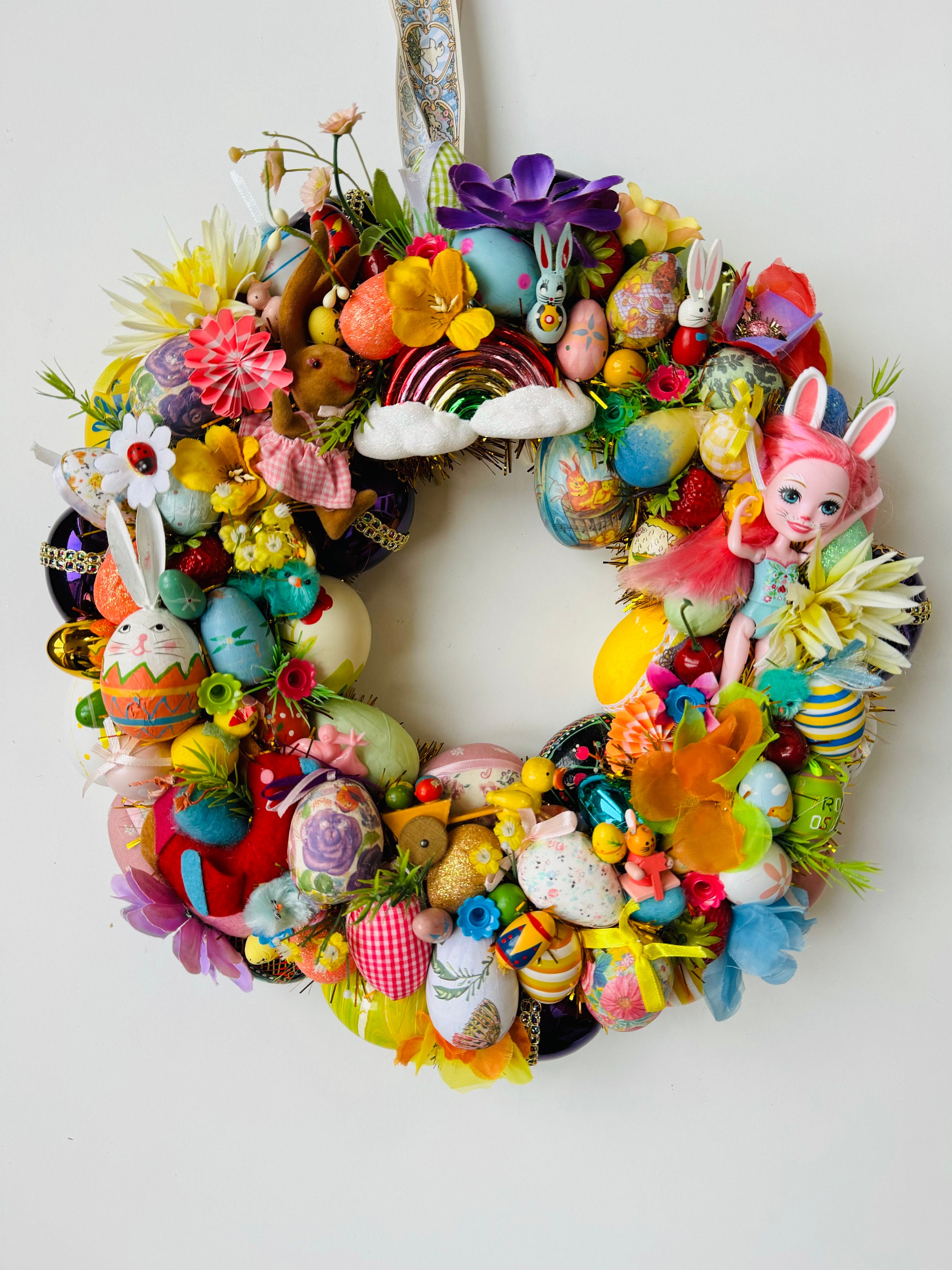 Vintage Style Handmade Easter Wreath OOAK hotsell Ornament Decorations Kitschy