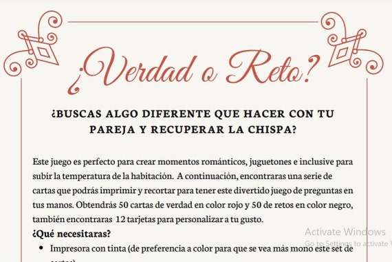 Juego Para Parejas verdad O Reto - Etsy Juego Para Parejas verdad O Reto - Etsy