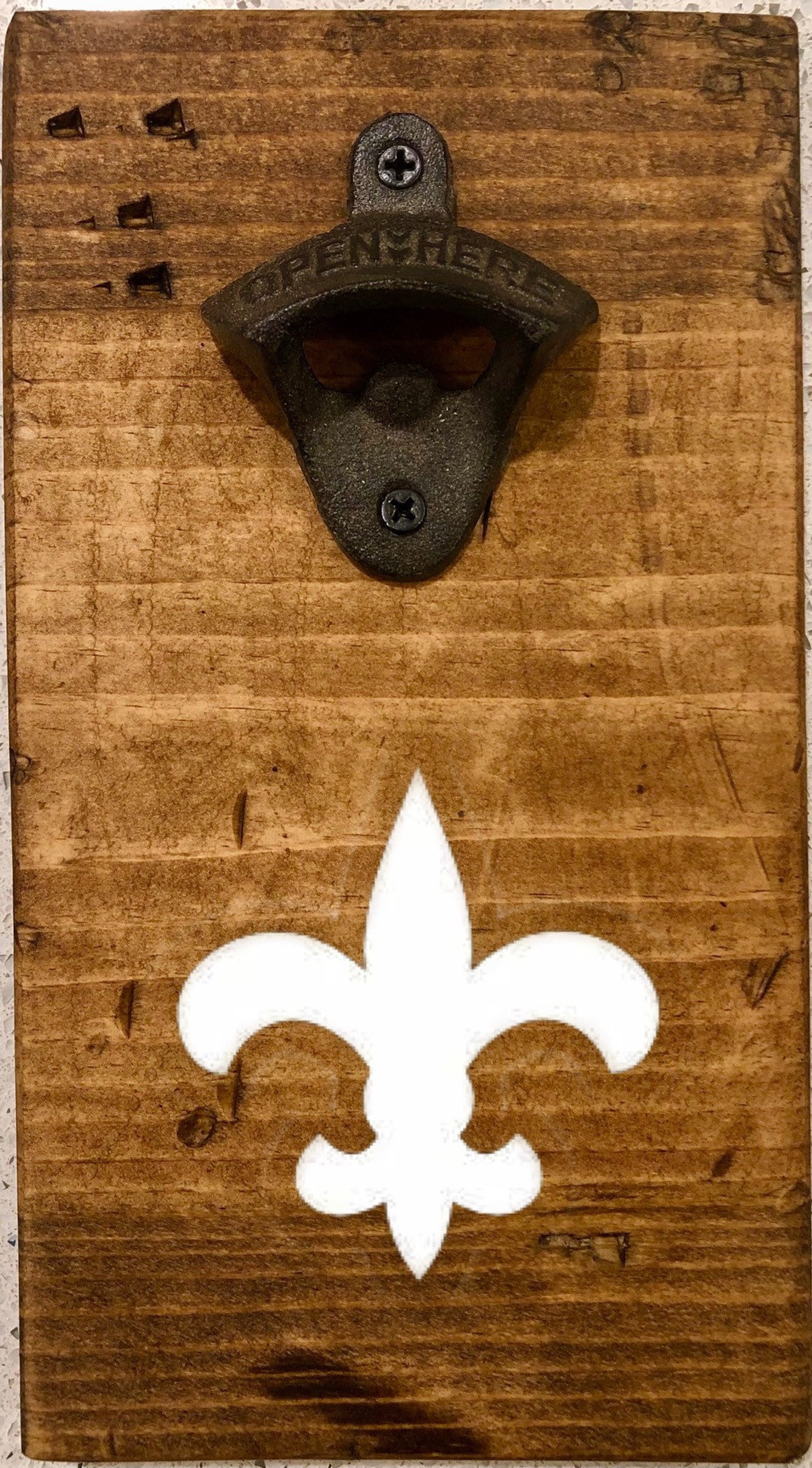 New Orleans Saints Reclaimed Wood Bottle Opener Etsy