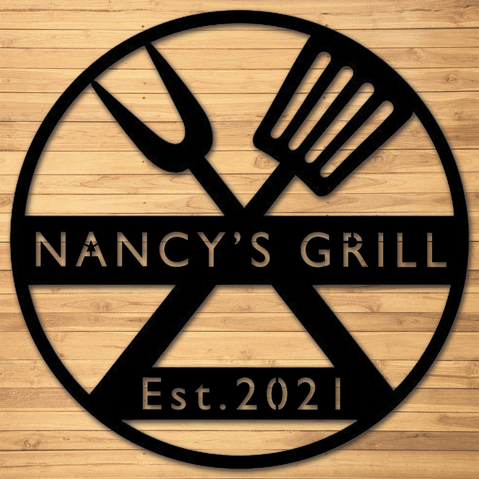 Personalized BBQ Metal Sign Outdoor Wall Decor Metal Wall Etsy