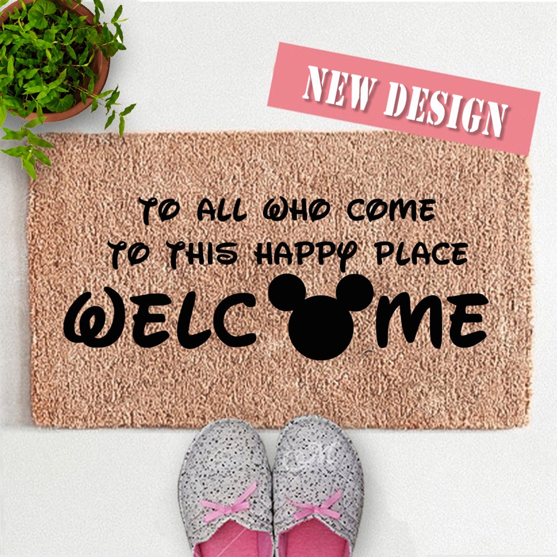mat Mickey mouse mat Funny Doormat Coir mat Etsy