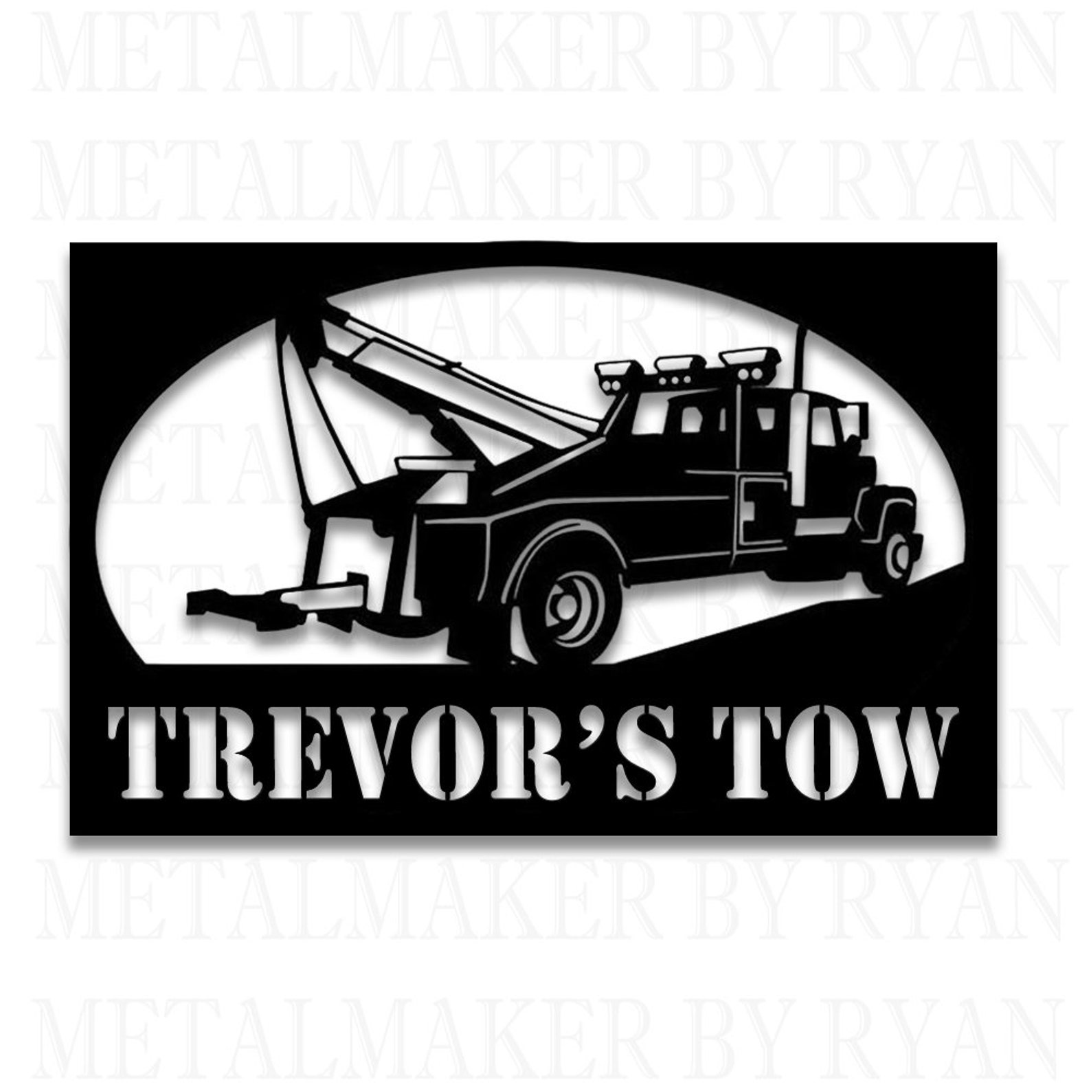 Personalized Tow Truck Metal Sign Long Truck Metal Sign Etsy