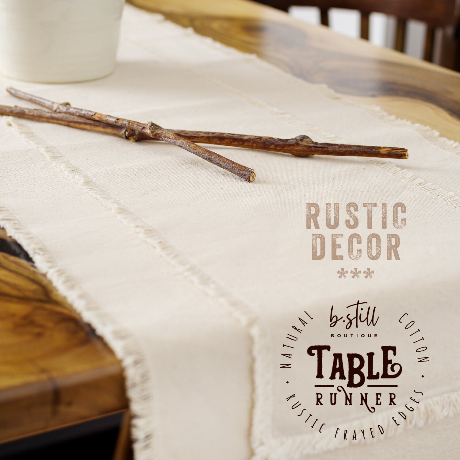 Farmhouse Table Runner Handmade Frayed Rustic Table Runner Etsy