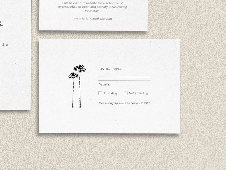 Palm Tree Wedding Invitation, Beach Wedding Invitation, Minimal Wedding Invitation, Tropical Wedding Invitation, Save the Date, Destination image 4