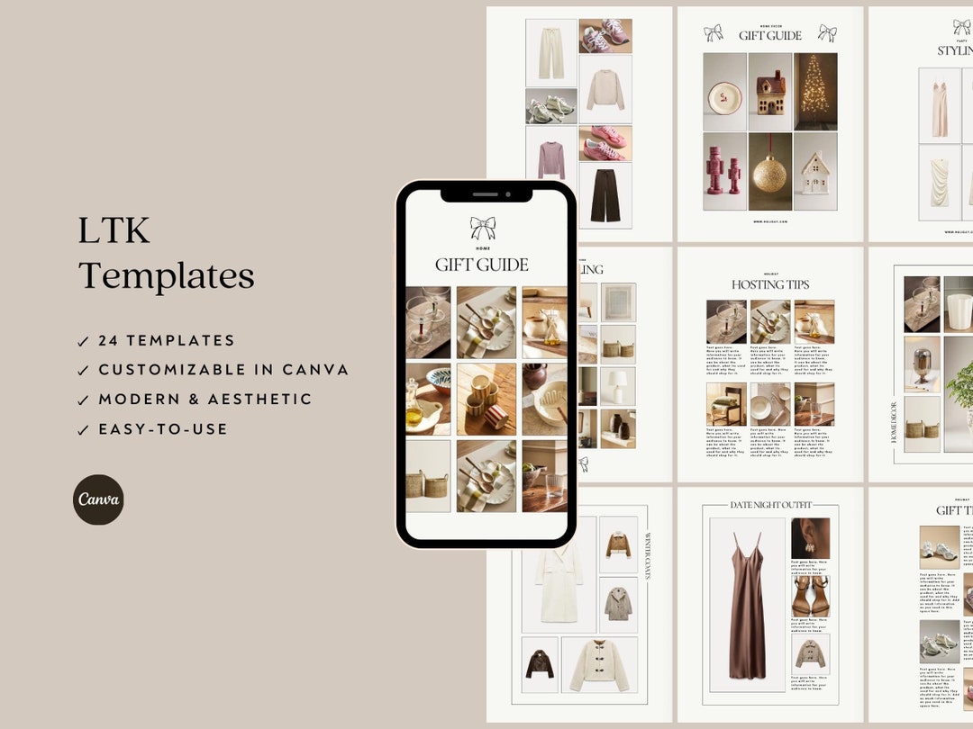 24 Editable Canva LTK Template, Pinterest Pin Template, LTK Templates ...