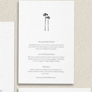 Palm Tree Wedding Invitation, Beach Wedding Invitation, Minimal Wedding Invitation, Tropical Wedding Invitation, Save the Date, Destination image 2