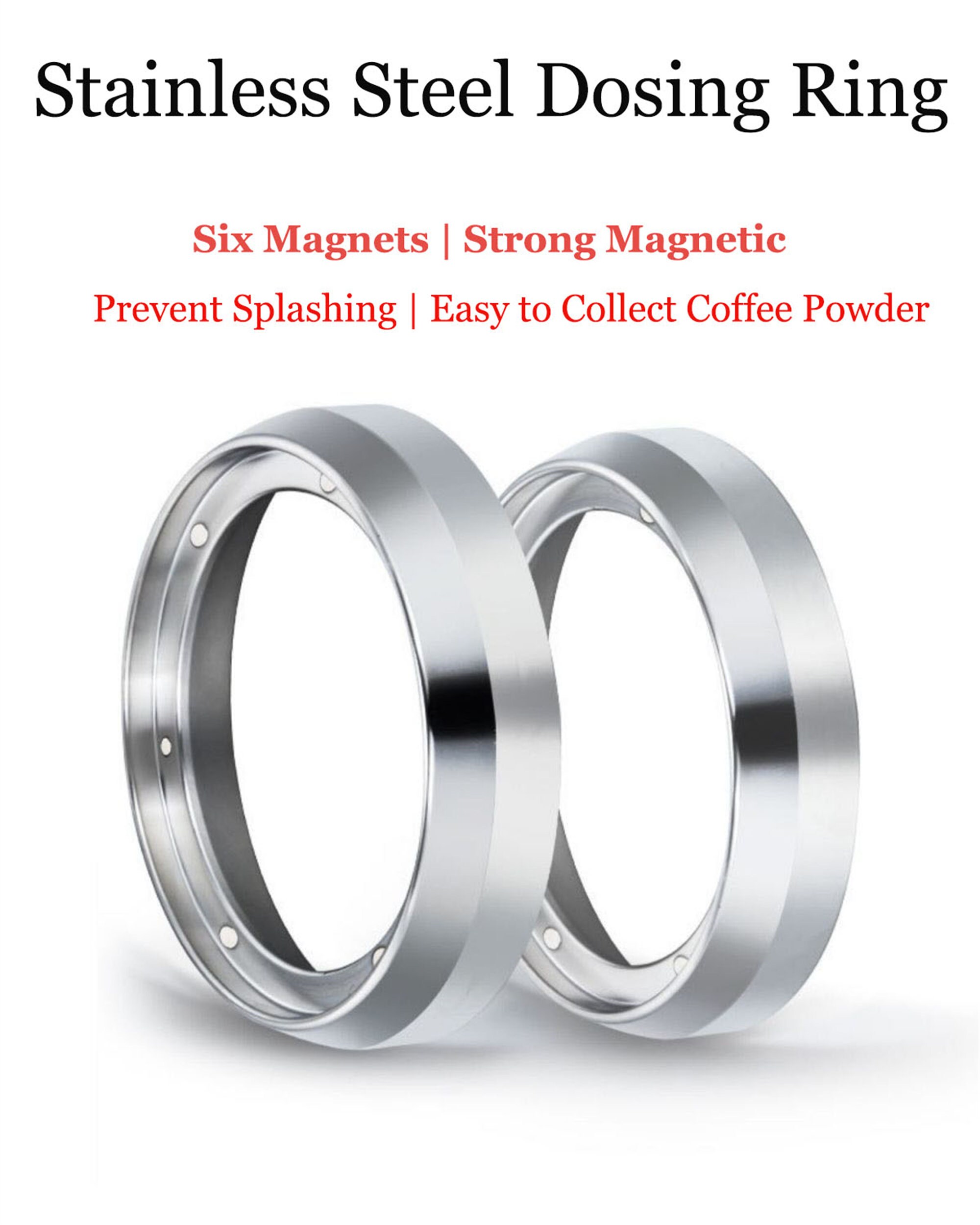 Anello di dosaggio del caffè per imbuto Strumento 53mm pezzi di ricambio magnetico 
