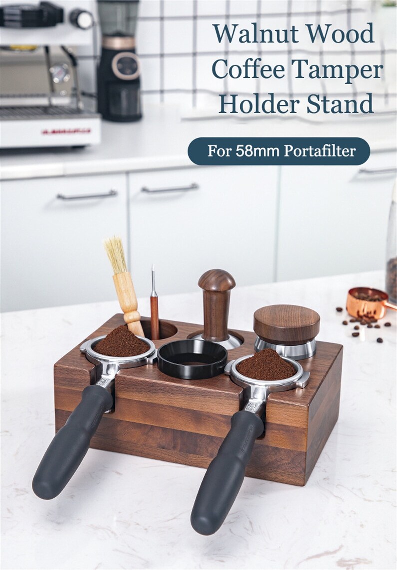 Handcrafted Wooden Coffee Tamper Holder Standbarista Coffee Etsy