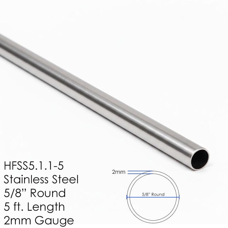 3 Pack - Horizontal Bar Balusters for Stair Remodel - 5/8" Round x 5 ft. or 8 ft. - Various Finish Options 3 x HFSS5.1.1-5