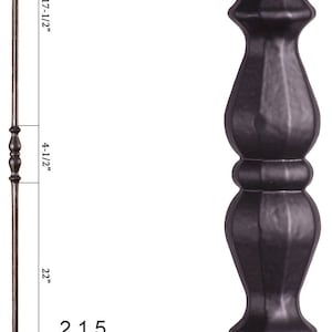 May include: Black metal single knob railing with a 9/16 inch round end. The railing is 44 inches tall and weighs 2.5 pounds.