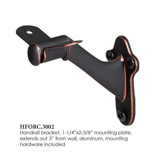 Oil Rubbed Copper 3002 Handrail Mounting Bracket for Wood Wall Railing - HFORC.3002