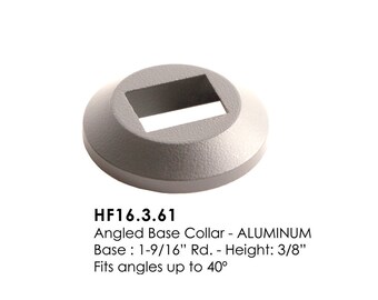 HFAG16.3.61 - Ash Grey - Aluminum Flat Base Shoe up to 40 degree angle for 1/2" Iron Balusters, Box of 10 - HFAG16.3.61