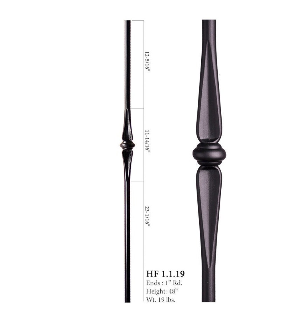 HF1.1.19 Single Spoon Gothic Round Iron Newel Post | Westfire