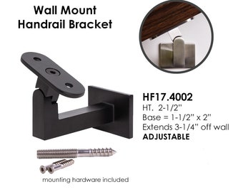 HF17.4002 Adjustable Wall Mount Bracket for Stair Remodel - Satin Black - HFSTB17.4002