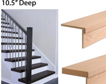 Red Oak Modern RetroFit Tread Kits with Riser – Replace Carpet Add Hardwood - Stair Remodel Components