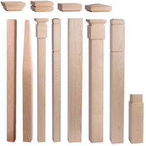 Red Oak - ForestKraft Modular Wood Newel Posts for Stair Remodel - Mix and Match