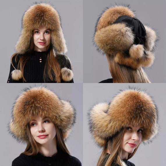 Bellissimo cappello russo in pelliccia di procione naturale | Etsy Italia