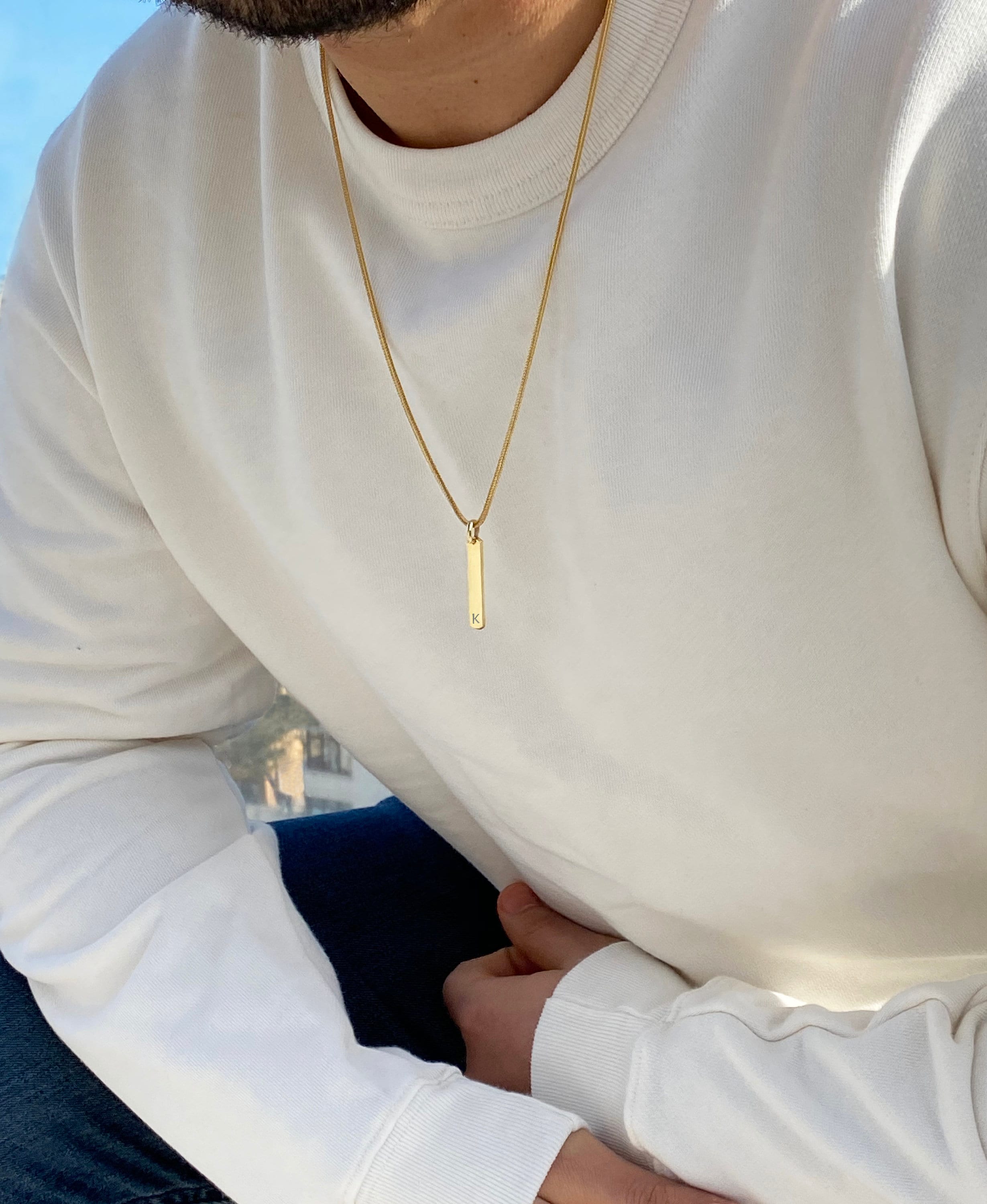 925 Sterling Silver Engraved Custom Necklace for Men Etsy