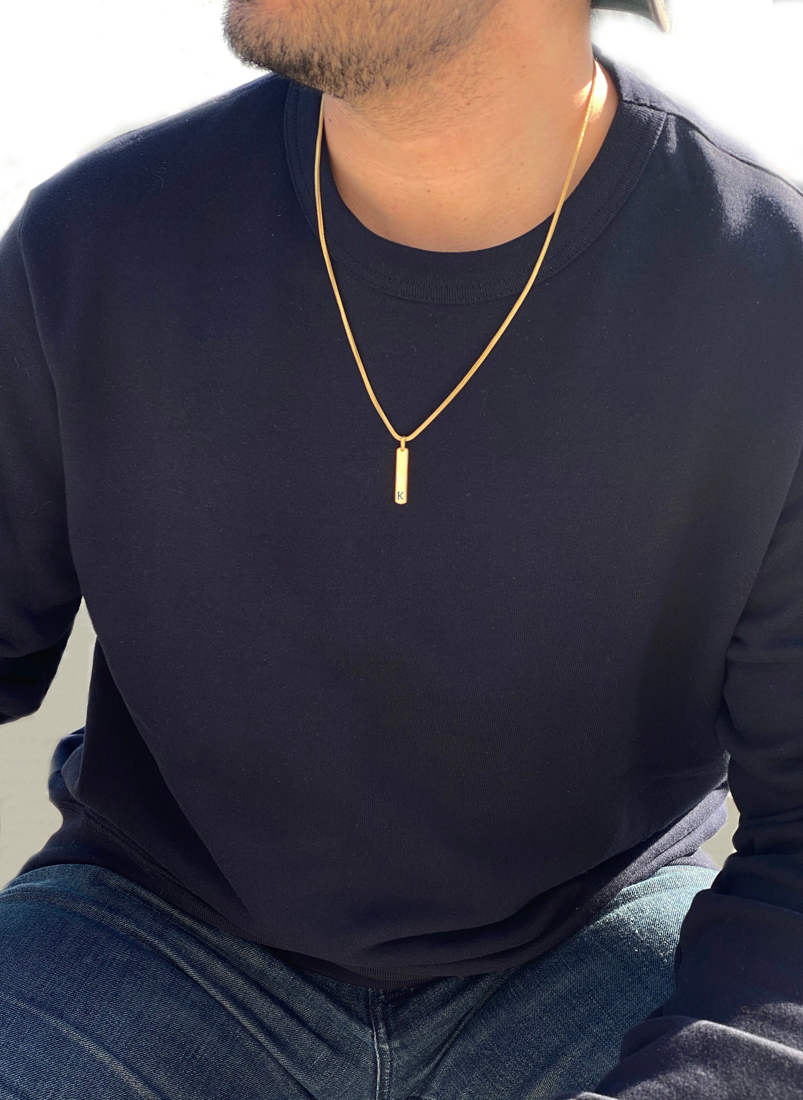 925 Sterling Silver Engraved Custom Necklace for Men Etsy