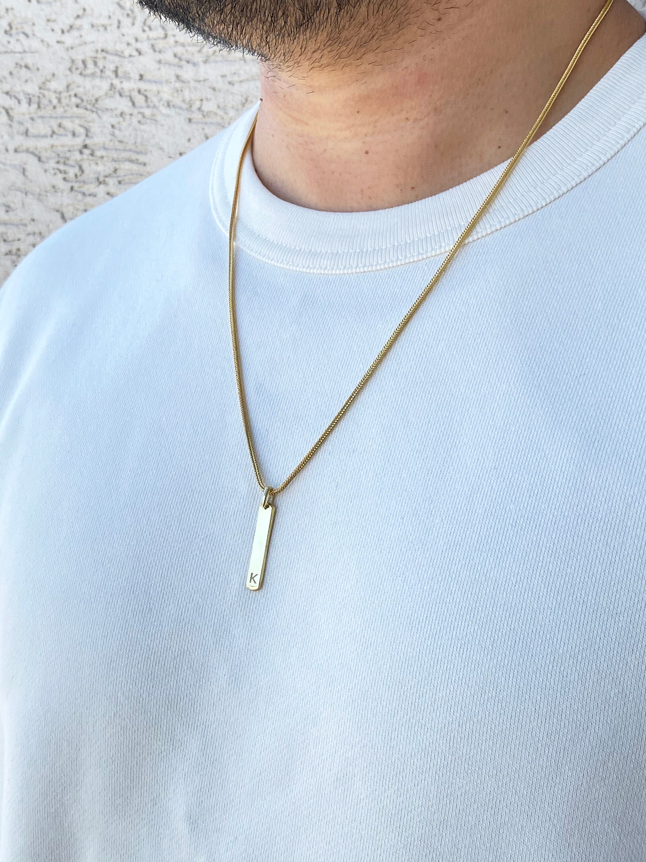 925 Sterling Silver Engraved Custom Necklace for Men Etsy