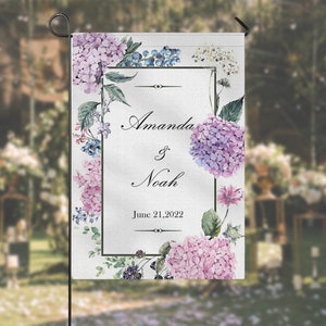 Wedding Garden Flag, New Bride Flag, Floral Wedding Flag, Welcome Wedding Flag, Bridal Shower Flag, Monogram Flag, Wedding Decor,Custom Flag