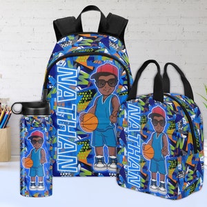 Custom Name Backpack for Boy,Personalized Afro Boy School Bag,Backpack Bag for Boys,Kid Name School Bag,Boy Backpack Set,Boy&#39;s Birthday Gift