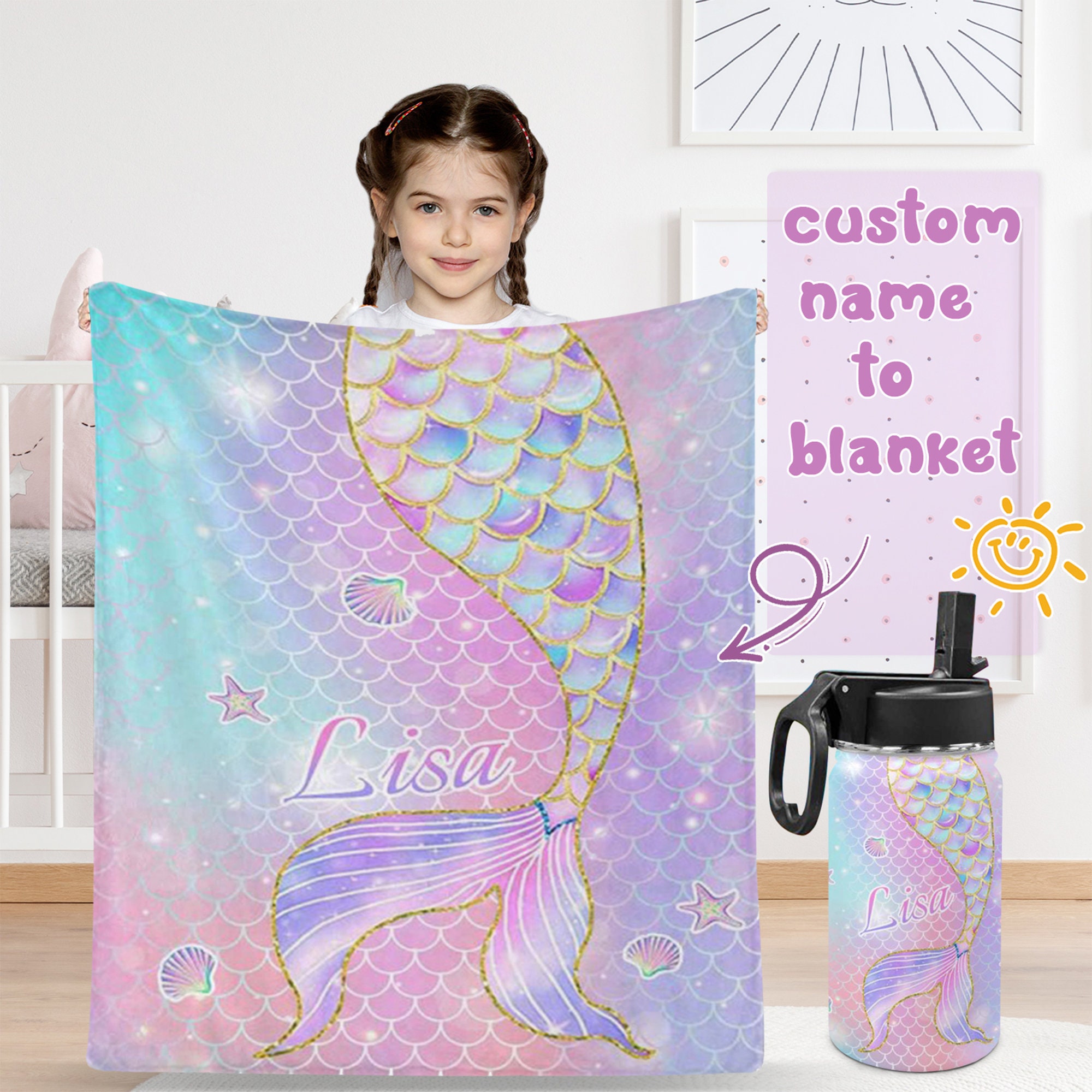 Mermaid Blanket Etsy