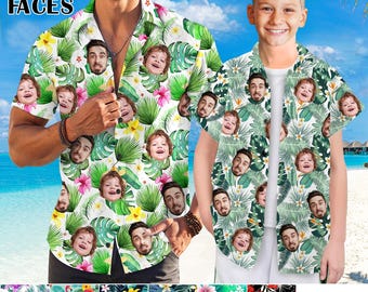 Custom Father's day Hawaiian Shirts, Personalized Tropical Floral Aloha Shirt,Bachelorette Party Gifts